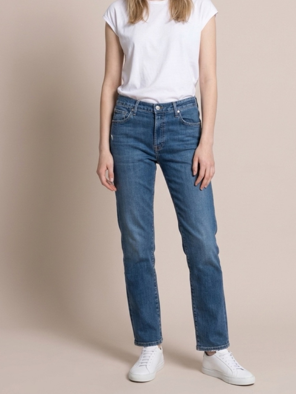Citizens Of Humanity Mid-Blue Straight-Leg Jeans